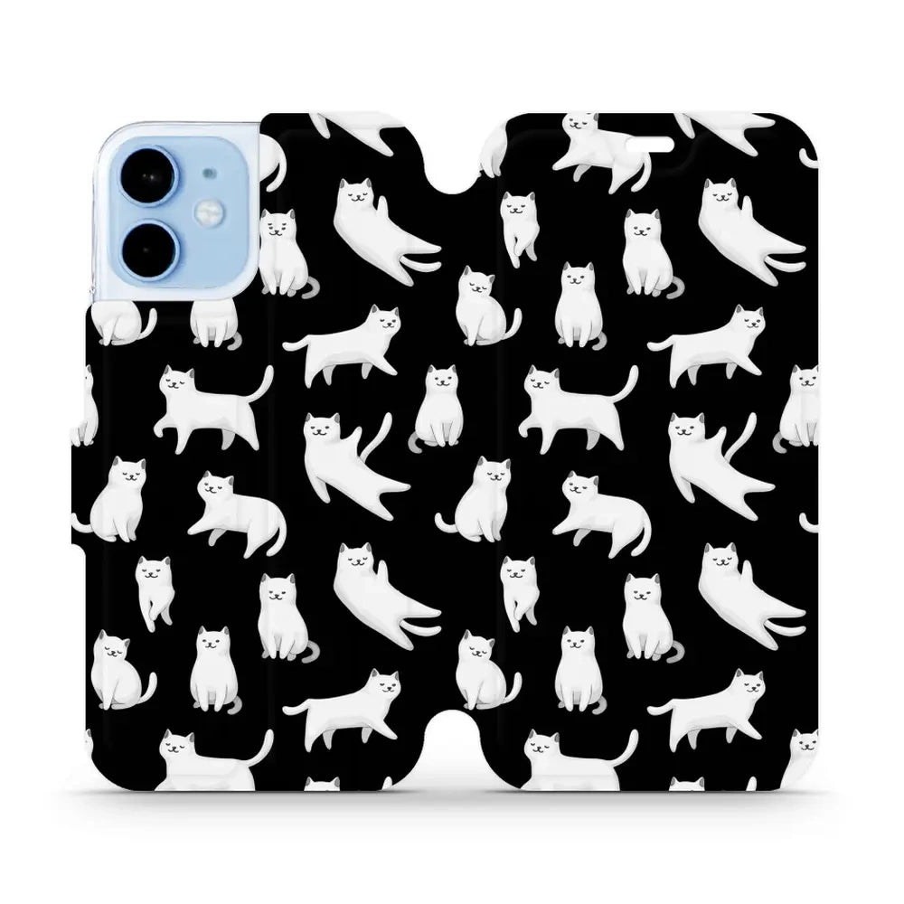 Handyhülle mit klappe für iPhone 12 Mini, Mobiwear Book, Luna-Kätzchen