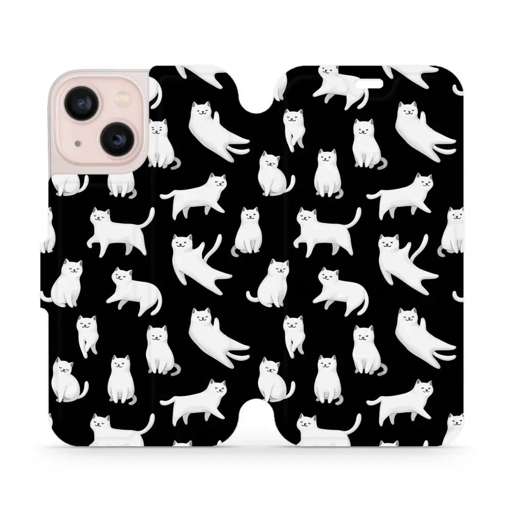 Handyhülle mit klappe für iPhone 13 Mini, Mobiwear Book, Luna-Kätzchen