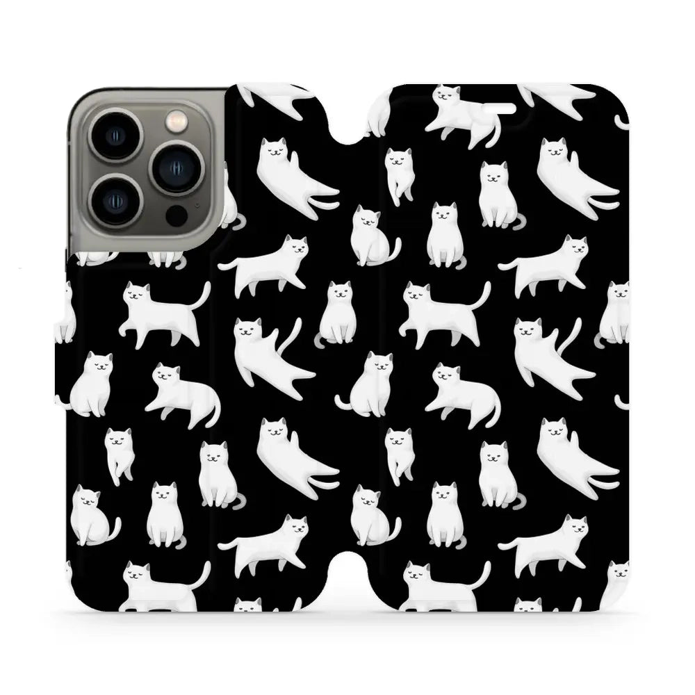 Handyhülle mit klappe für iPhone 13 Pro, Mobiwear Book, Luna-Kätzchen