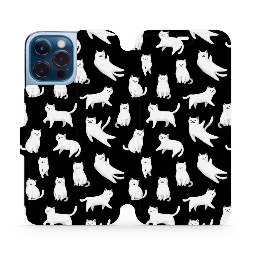 Handyhülle mit klappe für iPhone 13 Pro Max, Mobiwear Book, Luna-Kätzchen