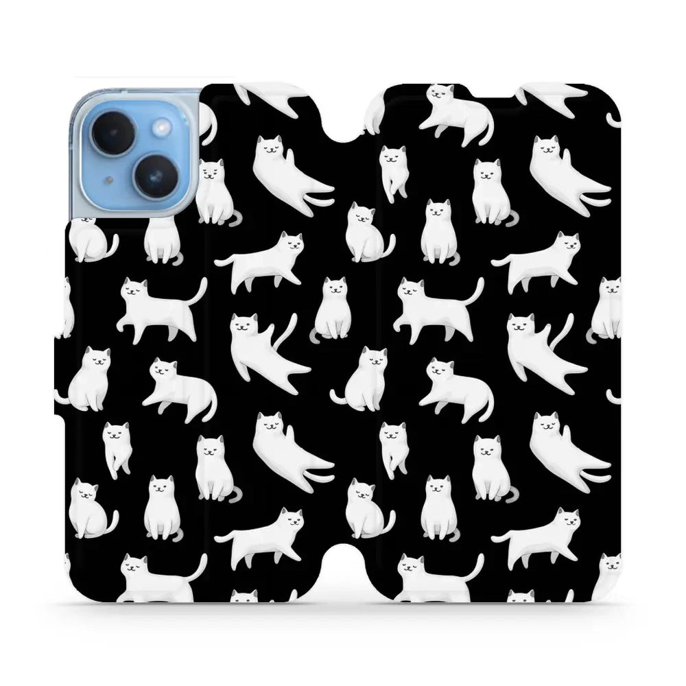 Handyhülle mit klappe für iPhone 14, Mobiwear Book, Luna-Kätzchen