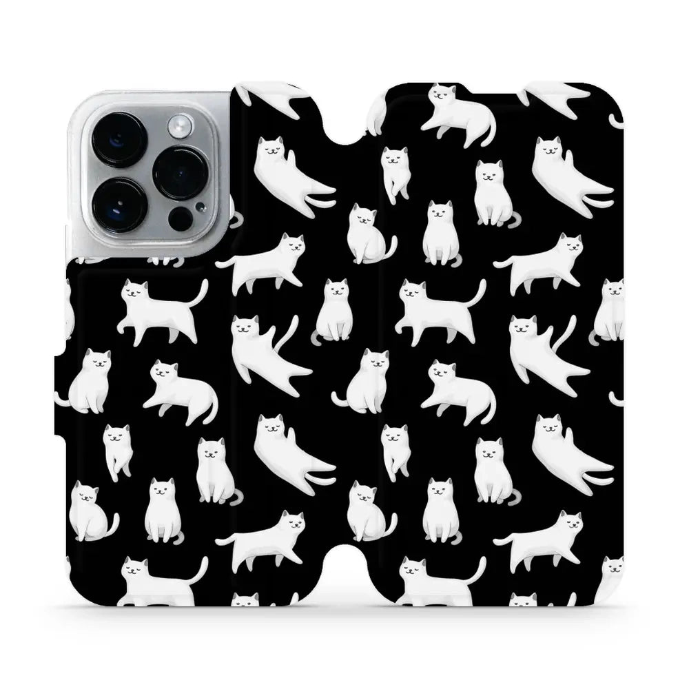 Handyhülle mit klappe für iPhone 14 Pro, Mobiwear Book, Luna-Kätzchen