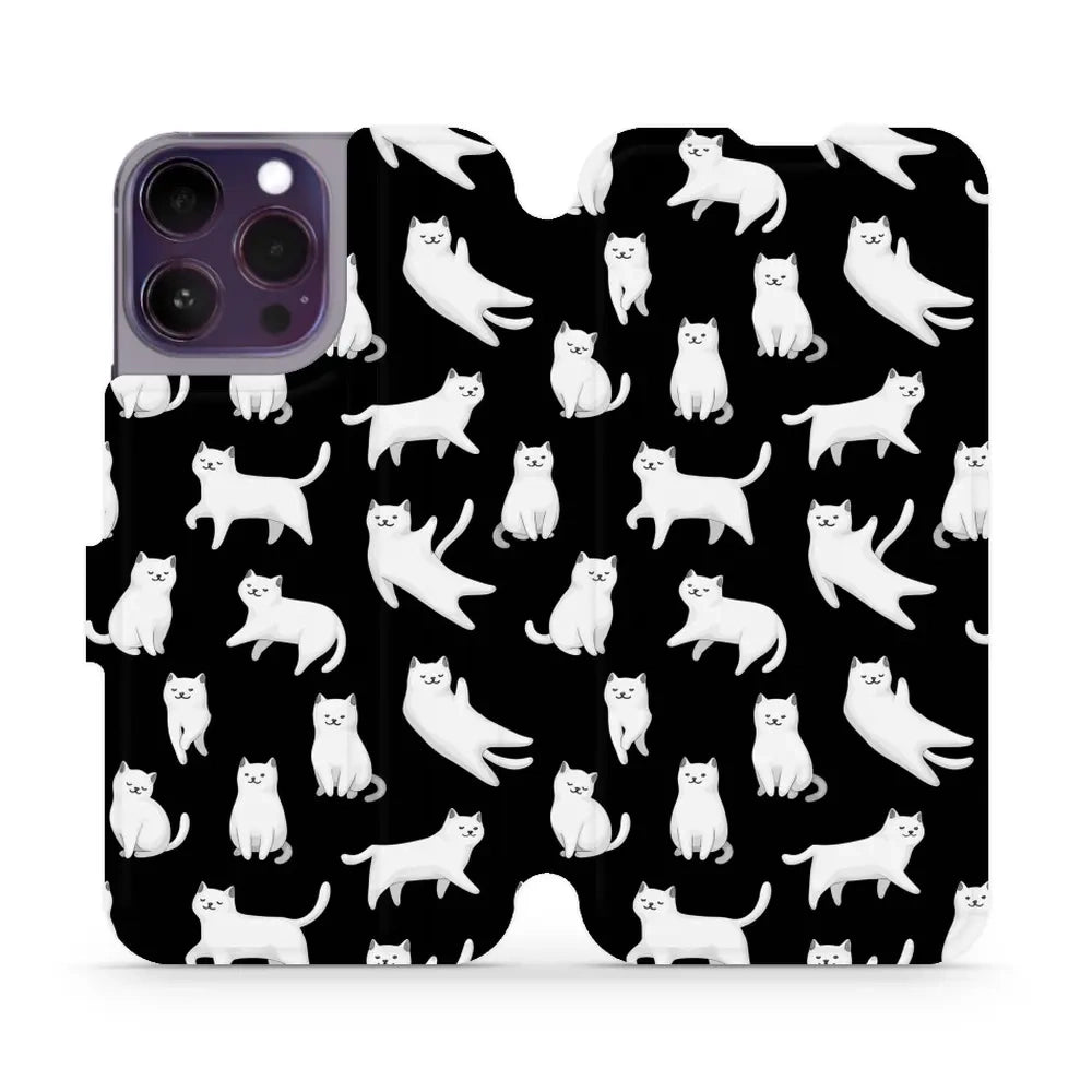 Handyhülle mit klappe für iPhone 14 Pro Max, Mobiwear Book, Luna-Kätzchen