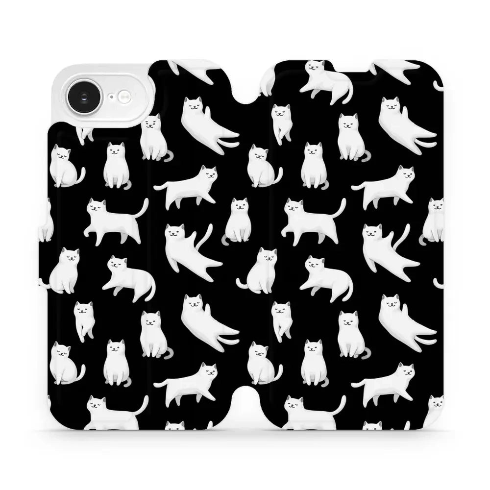 Handyhülle mit klappe für iPhone 17e / 16e, Mobiwear Book, Luna-Kätzchen