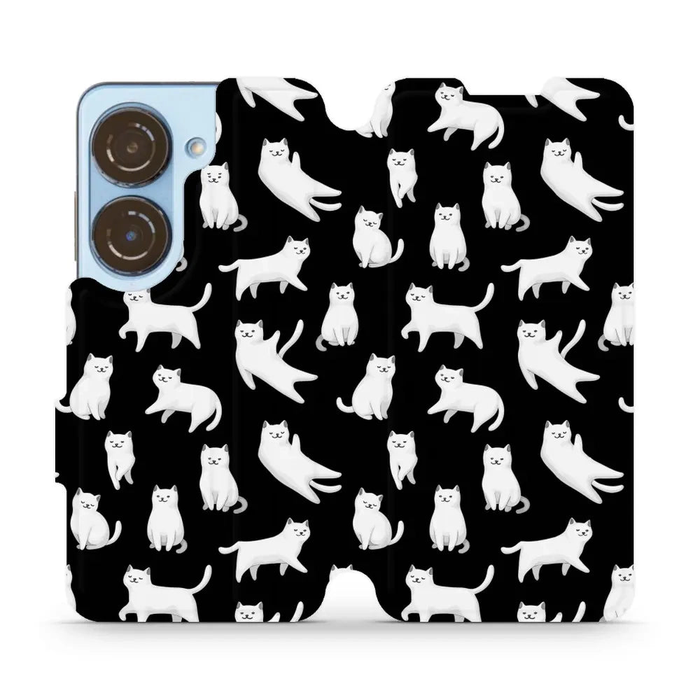 Handyhülle mit klappe für Asus Zenfone 10, Mobiwear Book, Luna-Kätzchen