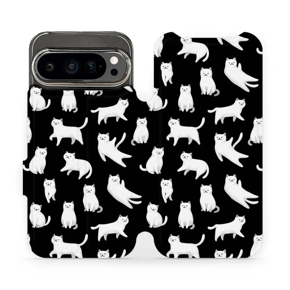 Handyhülle mit klappe für Google Pixel 9 Pro, Mobiwear Book, Luna-Kätzchen