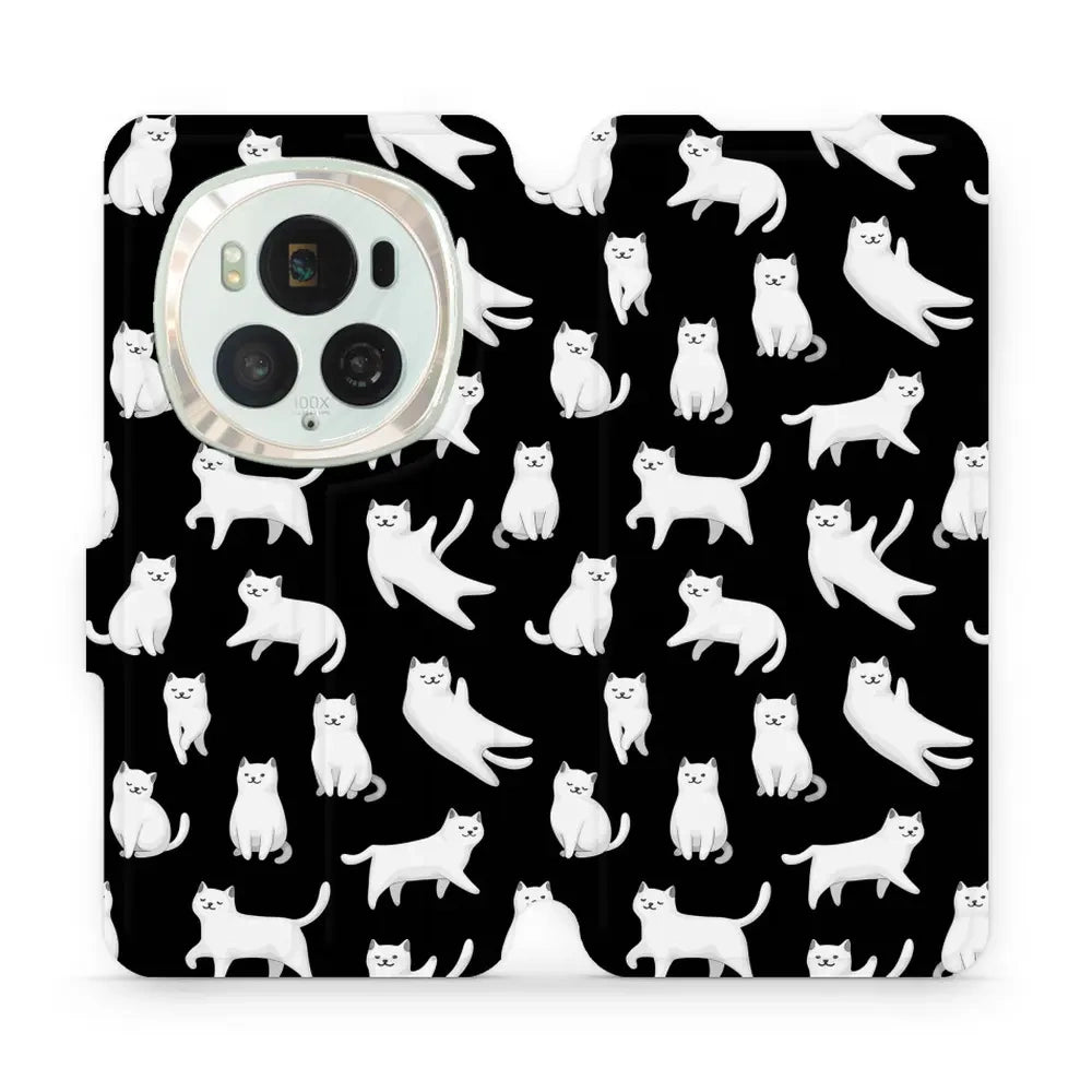 Handyhülle mit klappe für Honor Magic6 Pro, Mobiwear Book, Luna-Kätzchen