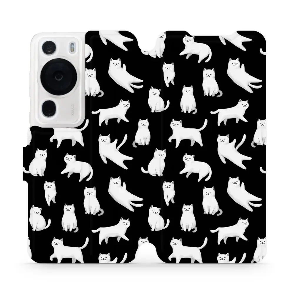 Handyhülle mit klappe für Huawei P60 Pro, Mobiwear Book, Luna-Kätzchen