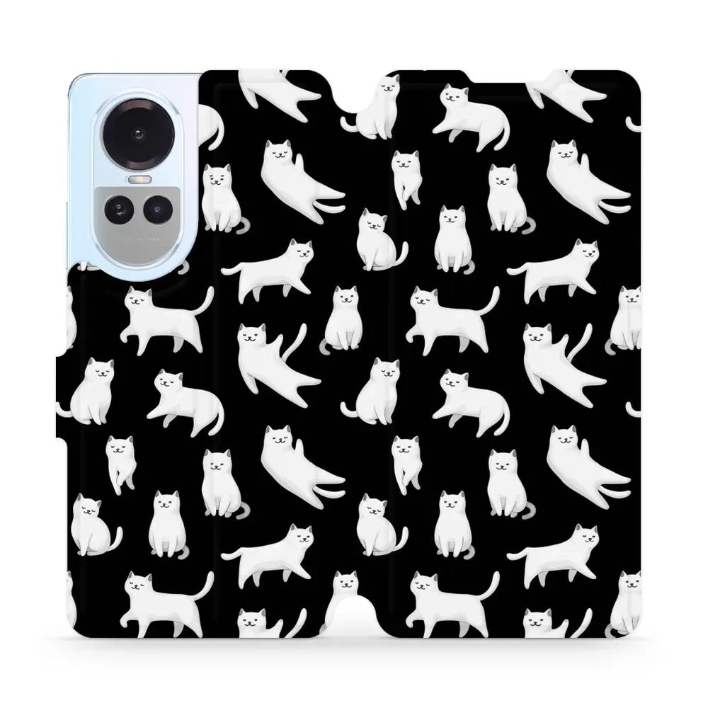 Handyhülle mit klappe für Oppo Reno10 5G, Mobiwear Book, Luna-Kätzchen