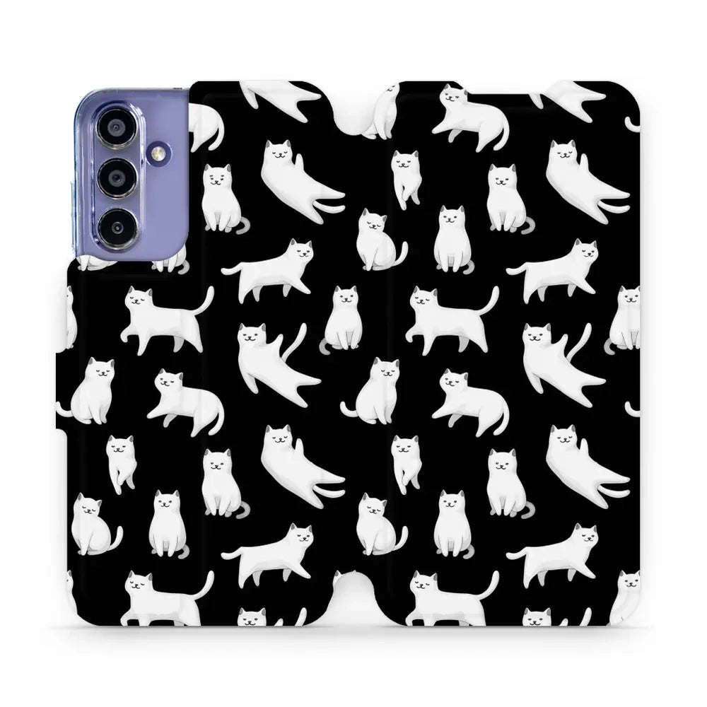 Handyhülle mit klappe für Galaxy A15 4G, Mobiwear Book, Luna-Kätzchen