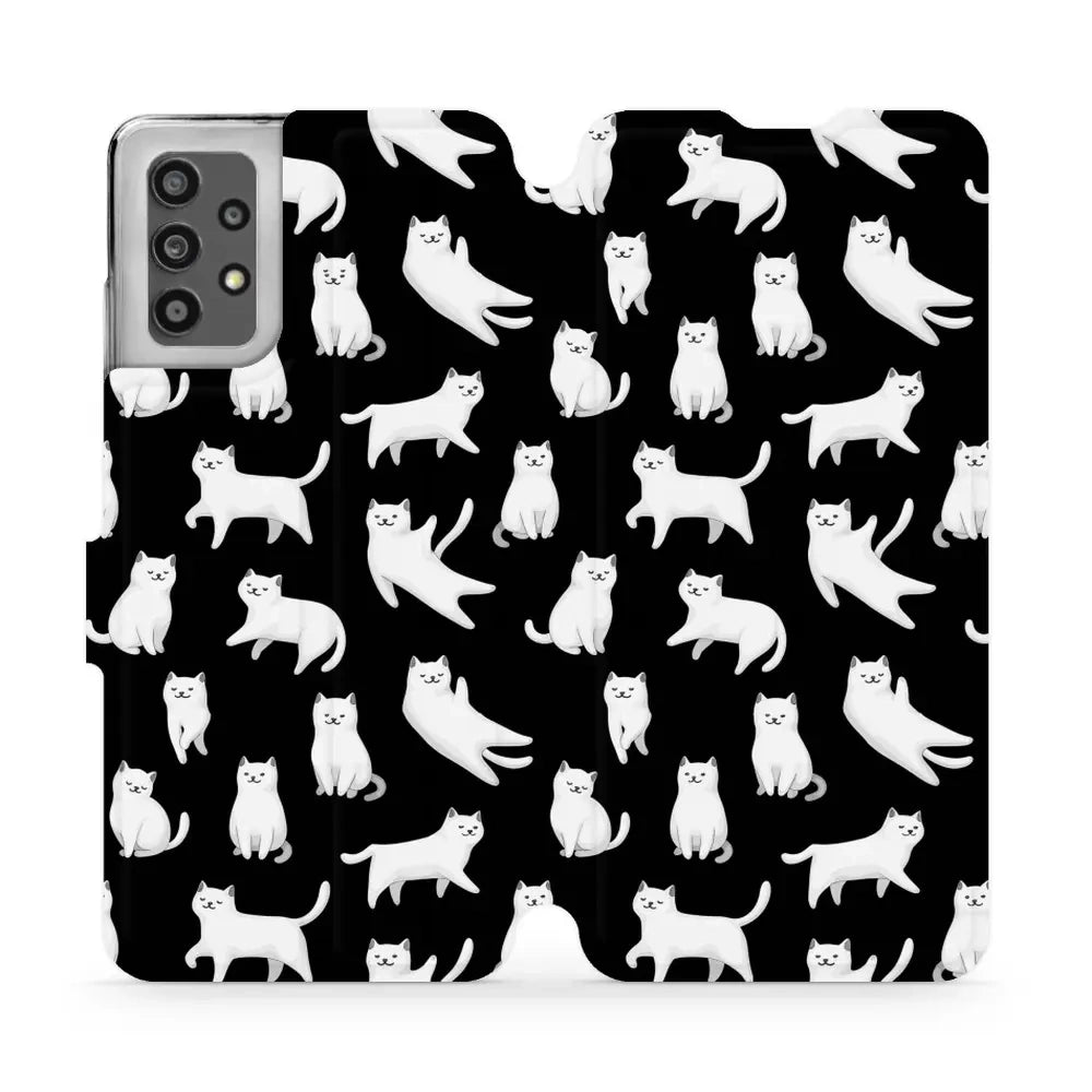 Handyhülle mit klappe für Galaxy A32 4G, Mobiwear Book, Luna-Kätzchen