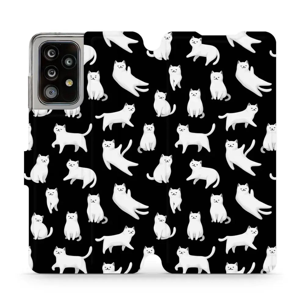Handyhülle mit klappe für Galaxy A52, Mobiwear Book, Luna-Kätzchen