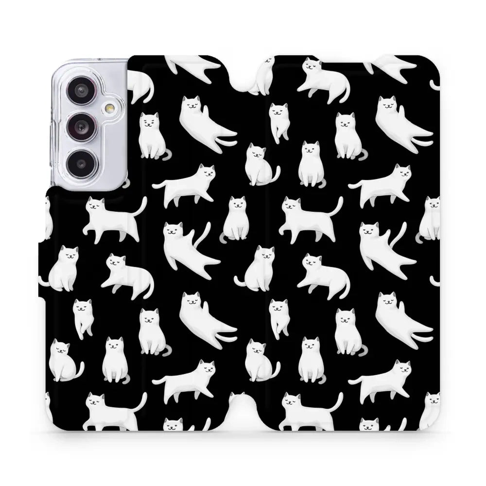 Handyhülle mit klappe für Galaxy A55 5G, Mobiwear Book, Luna-Kätzchen