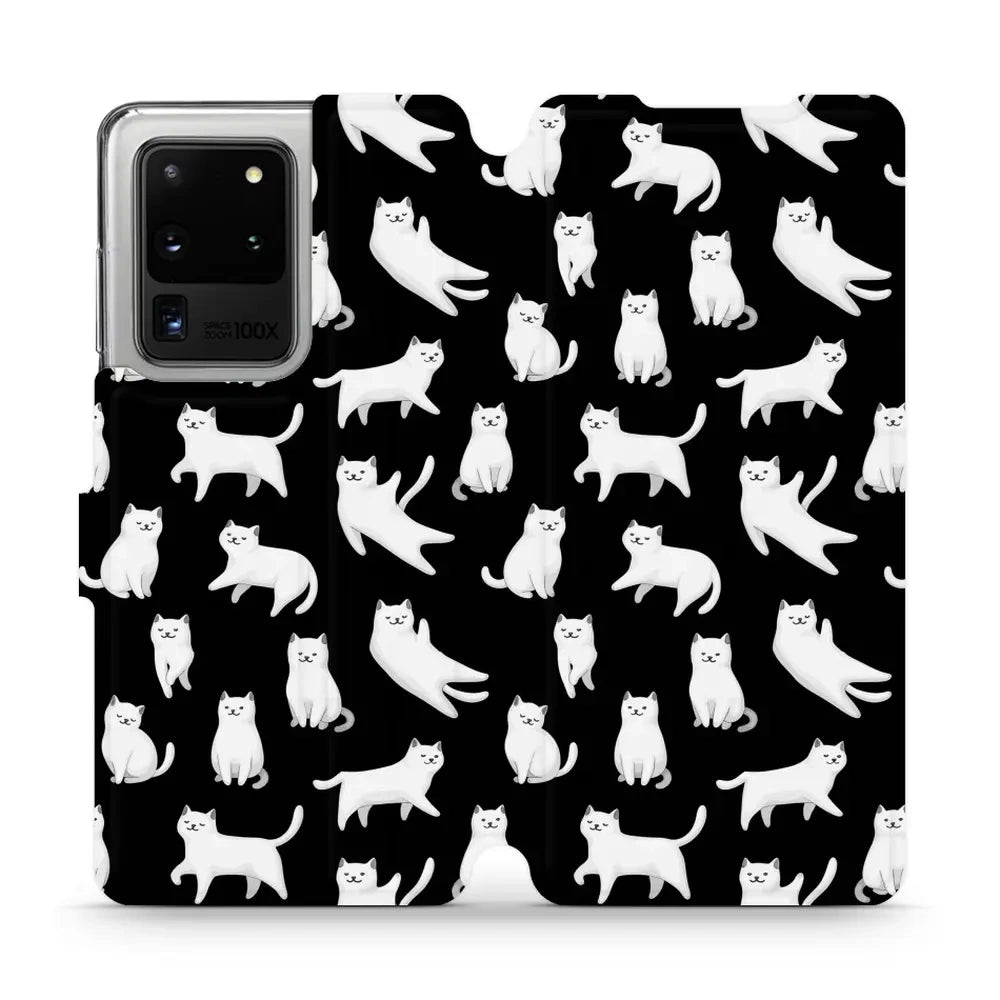 Handyhülle mit klappe für Galaxy S20 Ultra, Mobiwear Book, Luna-Kätzchen