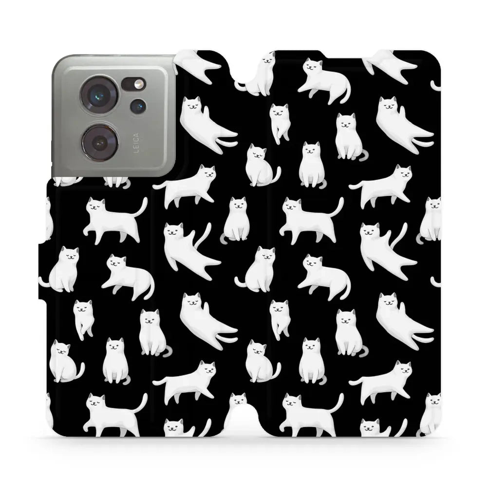 Handyhülle mit klappe für Xiaomi 13T, Mobiwear Book, Luna-Kätzchen