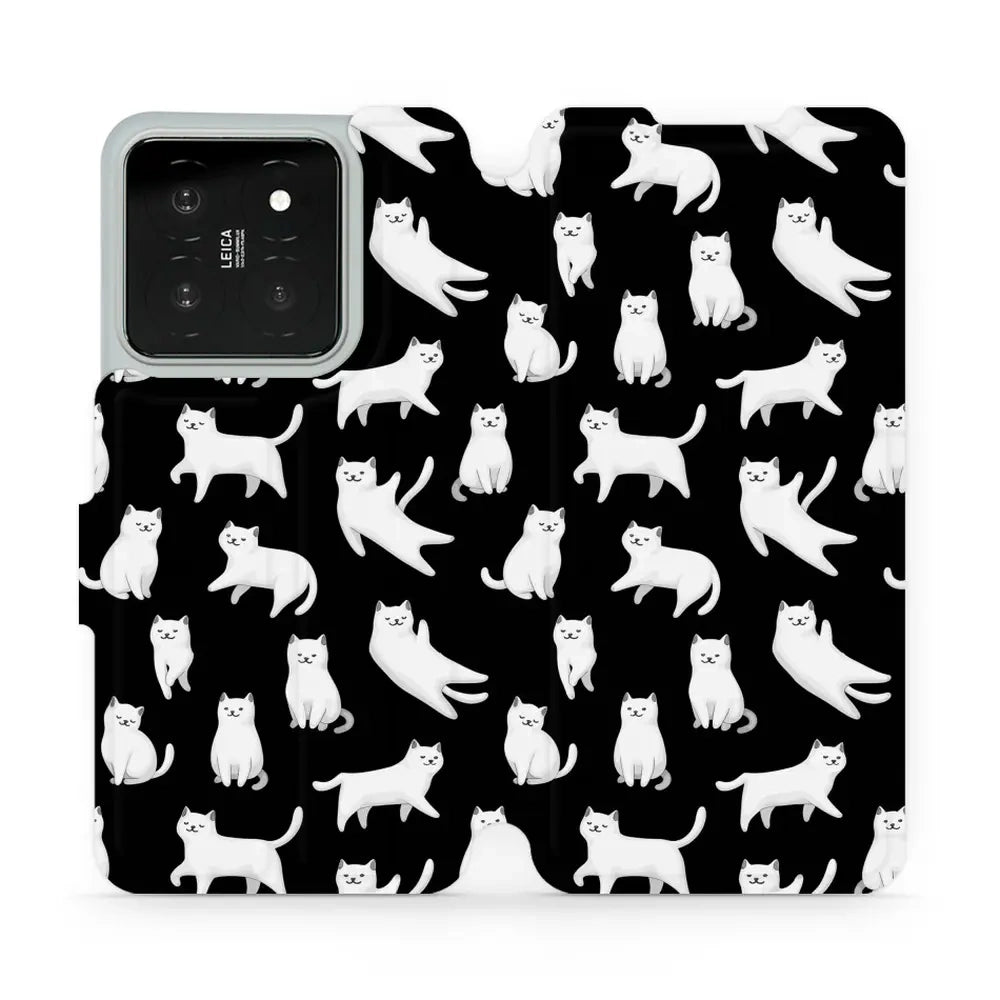 Handyhülle mit klappe für Xiaomi 14, Mobiwear Book, Luna-Kätzchen