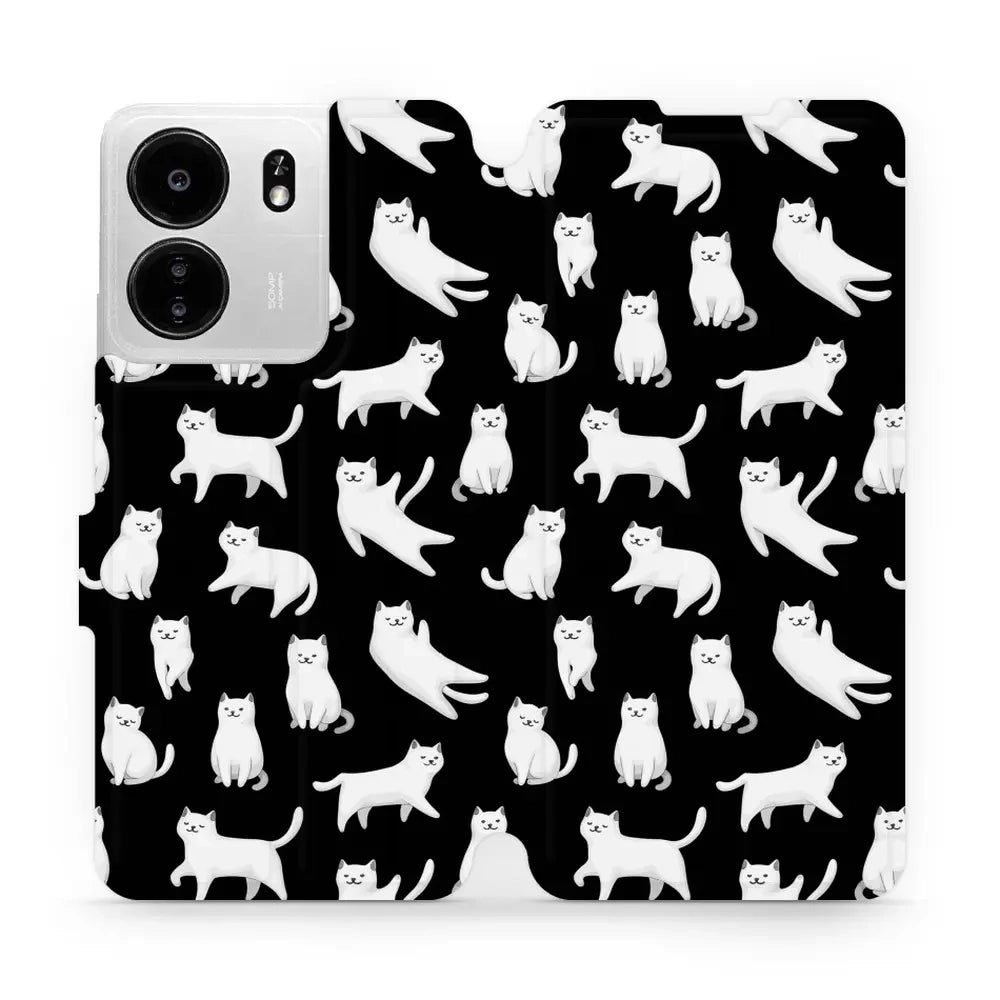 Handyhülle mit klappe für Xiaomi Poco C65, Mobiwear Book, Luna-Kätzchen
