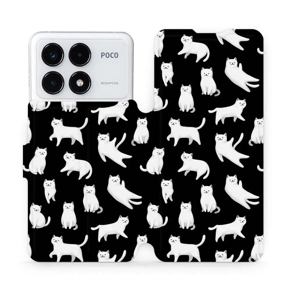 Handyhülle mit klappe für Xiaomi Poco F6 Pro, Mobiwear Book, Luna-Kätzchen