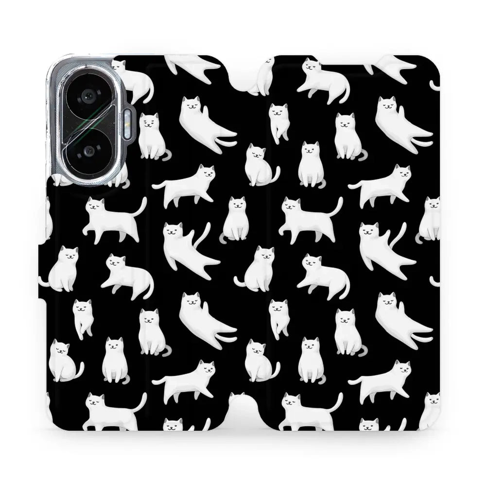 Handyhülle mit klappe für Xiaomi POCO F7, Mobiwear Book, Luna-Kätzchen