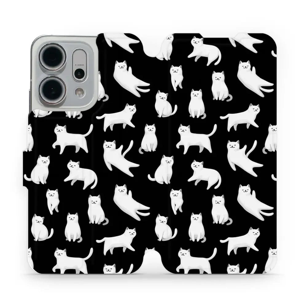 Handyhülle mit klappe für Oppo Reno 14, Mobiwear Book, Luna-Kätzchen