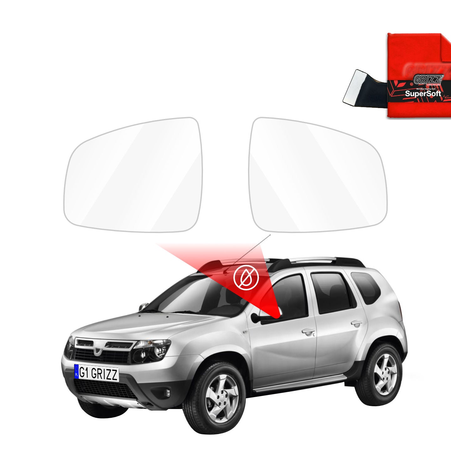 Regenschutzfolie Grizz Protector für Außenspiegel - Dacia Duster (2013-2017)