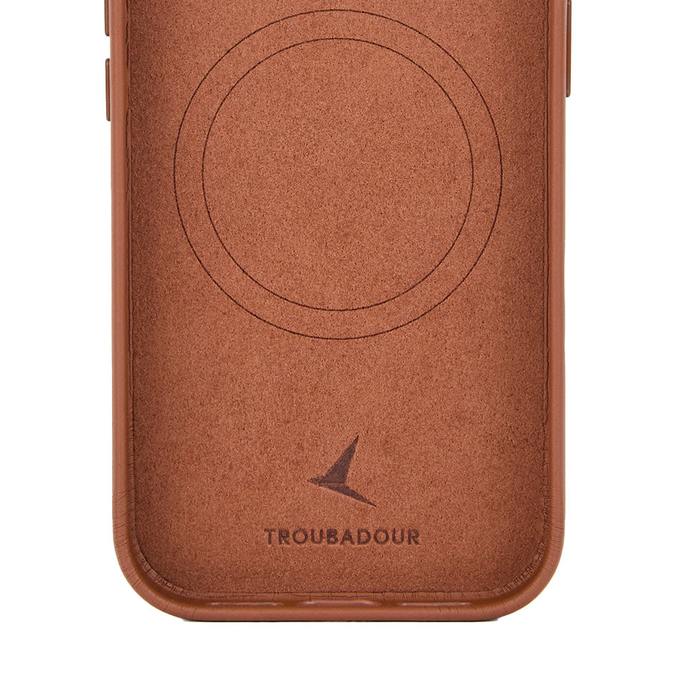 Handyhülle für iPhone 18 Pro, Troubadour Full Leather Case für MagSafe, Braun (7/8)