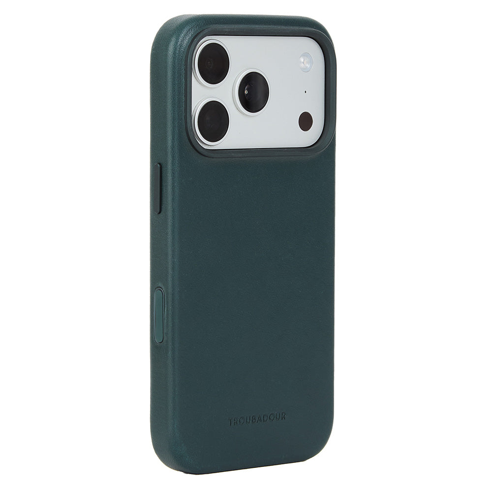 Handyhülle für iPhone 18 Pro, Troubadour Full Leather Case für MagSafe, Dunkelgrün (1/9)