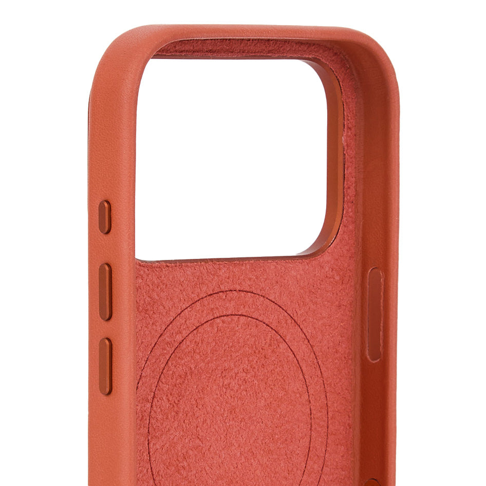 Handyhülle für iPhone 18 Pro Max, Troubadour Full Leather Case für MagSafe, Rostbraun (5/8)