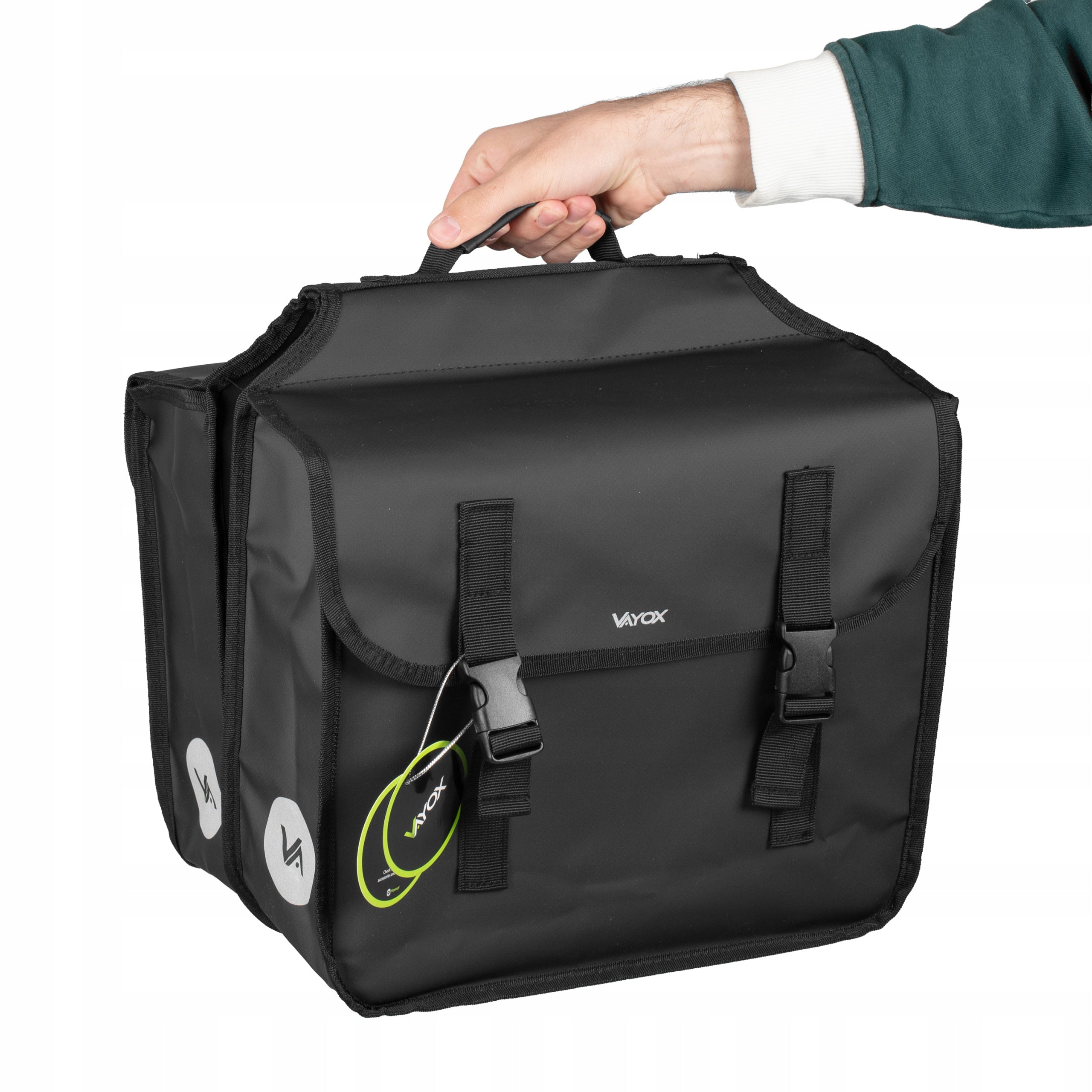 Doppelte Fahrradtasche für den Gepäckträger, Vayox VA0447 29L, Schwarz