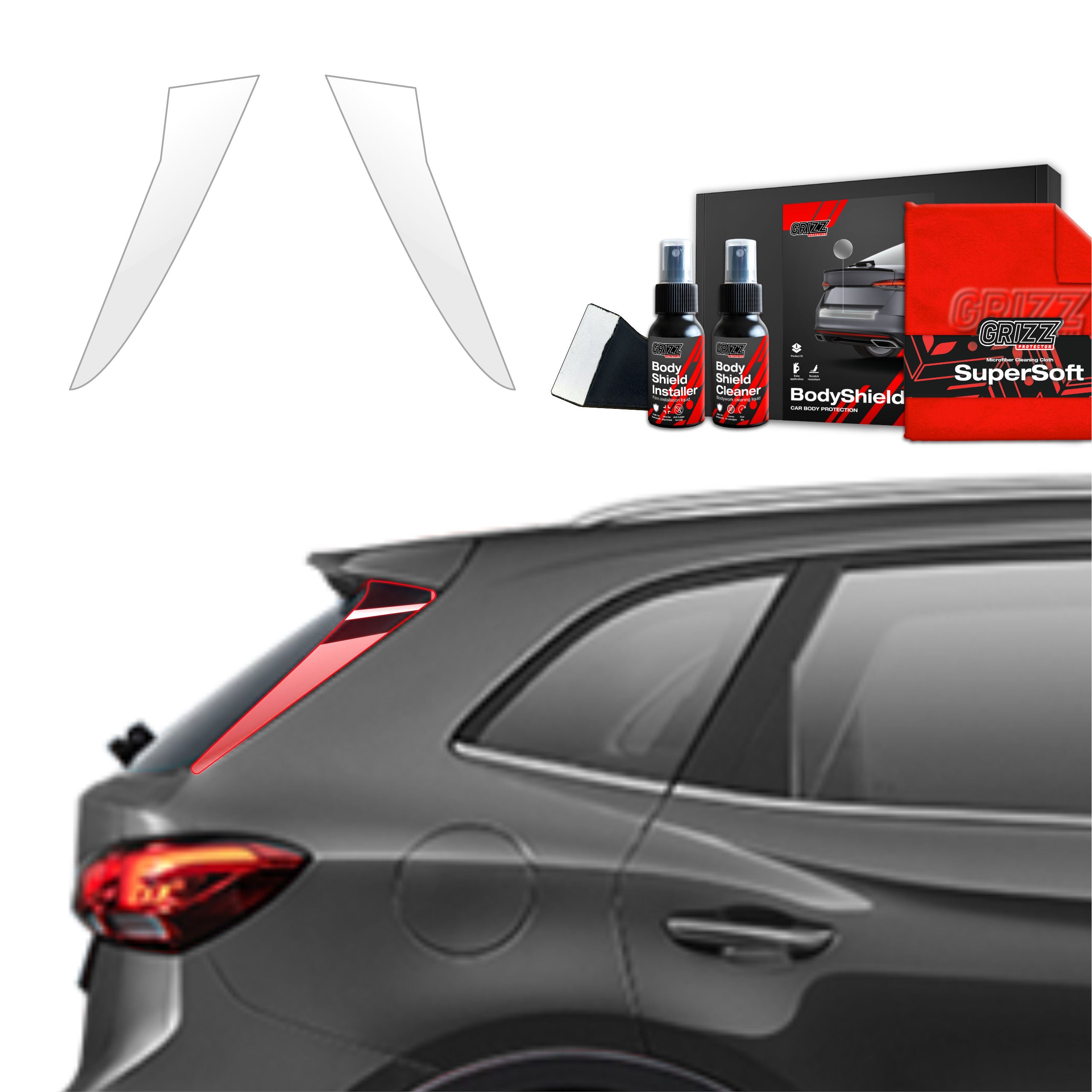 2in1 Schutzfolie Grizz Protector für C-Säule - MG ZS Hybrid+ (2024-2026)