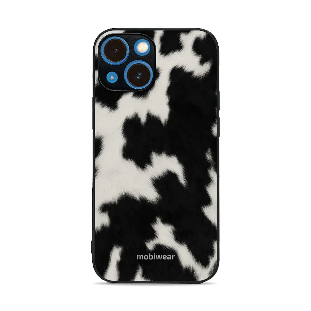 Handyhülle für iPhone 13 Mini, Mobiwear Glossy Case, Kuhfell-Optik