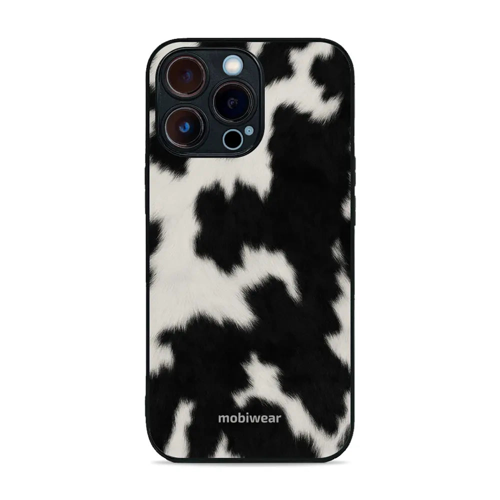 Handyhülle für iPhone 13 Pro, Mobiwear Glossy Case, Kuhfell-Optik