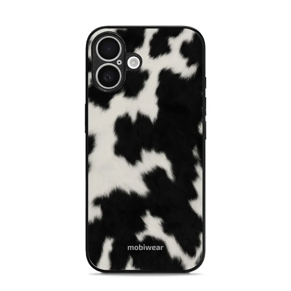 Handyhülle für iPhone 16, Mobiwear Glossy Case, Kuhfell-Optik