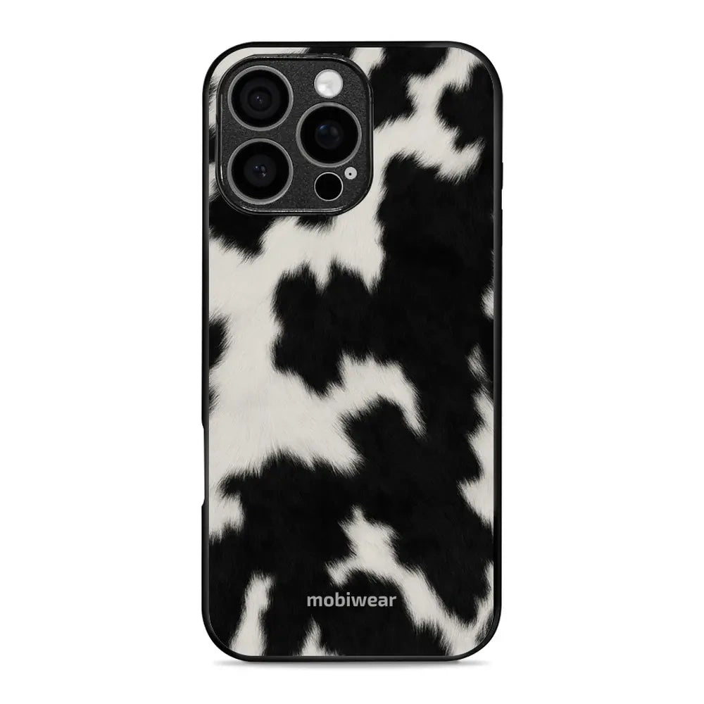 Handyhülle für iPhone 16 Pro Max, Mobiwear Glossy Case, Kuhfell-Optik