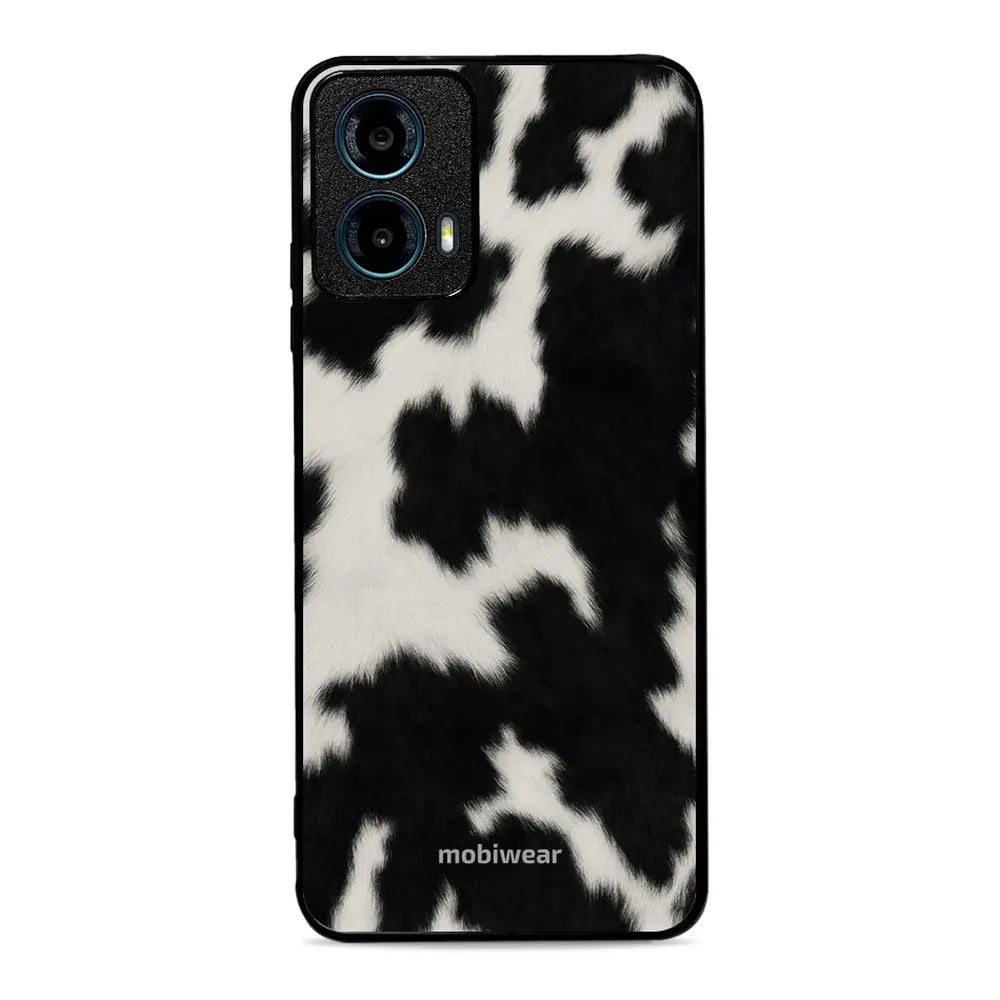 Handyhülle für Motorola Moto G34 5G, Mobiwear Glossy Case, Kuhfell-Optik