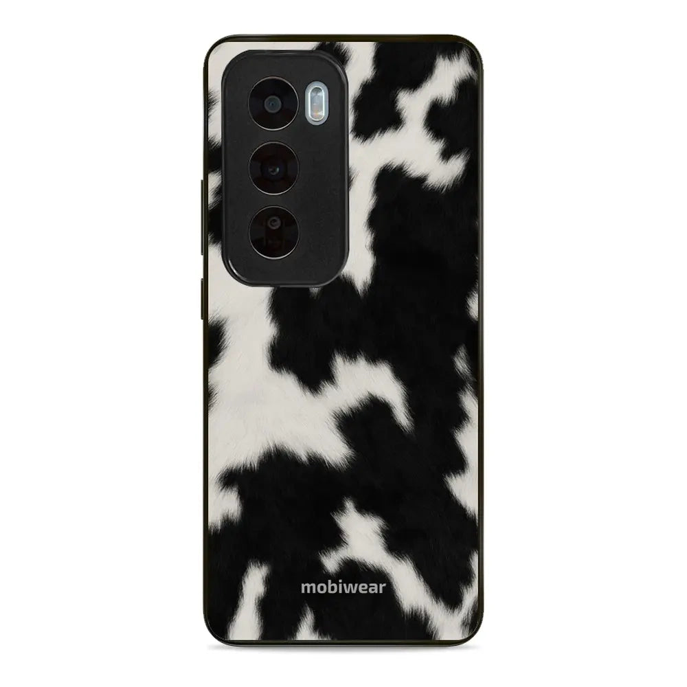 Handyhülle für Oppo Reno 12 Pro, Mobiwear Glossy Case, Kuhfell-Optik