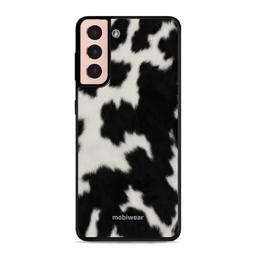 Handyhülle für Galaxy S21, Mobiwear Glossy Case, Kuhfell-Optik