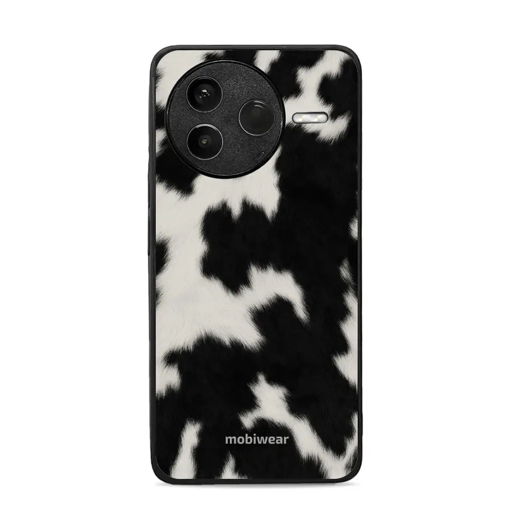 Handyhülle für Xiaomi POCO F7 Pro, Mobiwear Glossy Case, Kuhfell-Optik