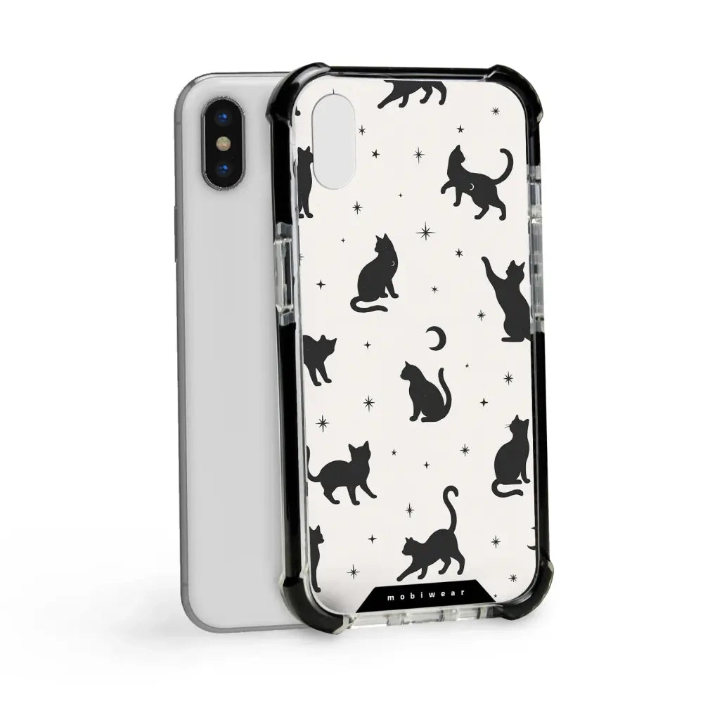 Handyhülle für iPhone X mit MagSafe, Mobiwear Elite Bumper, Katzen-Nac