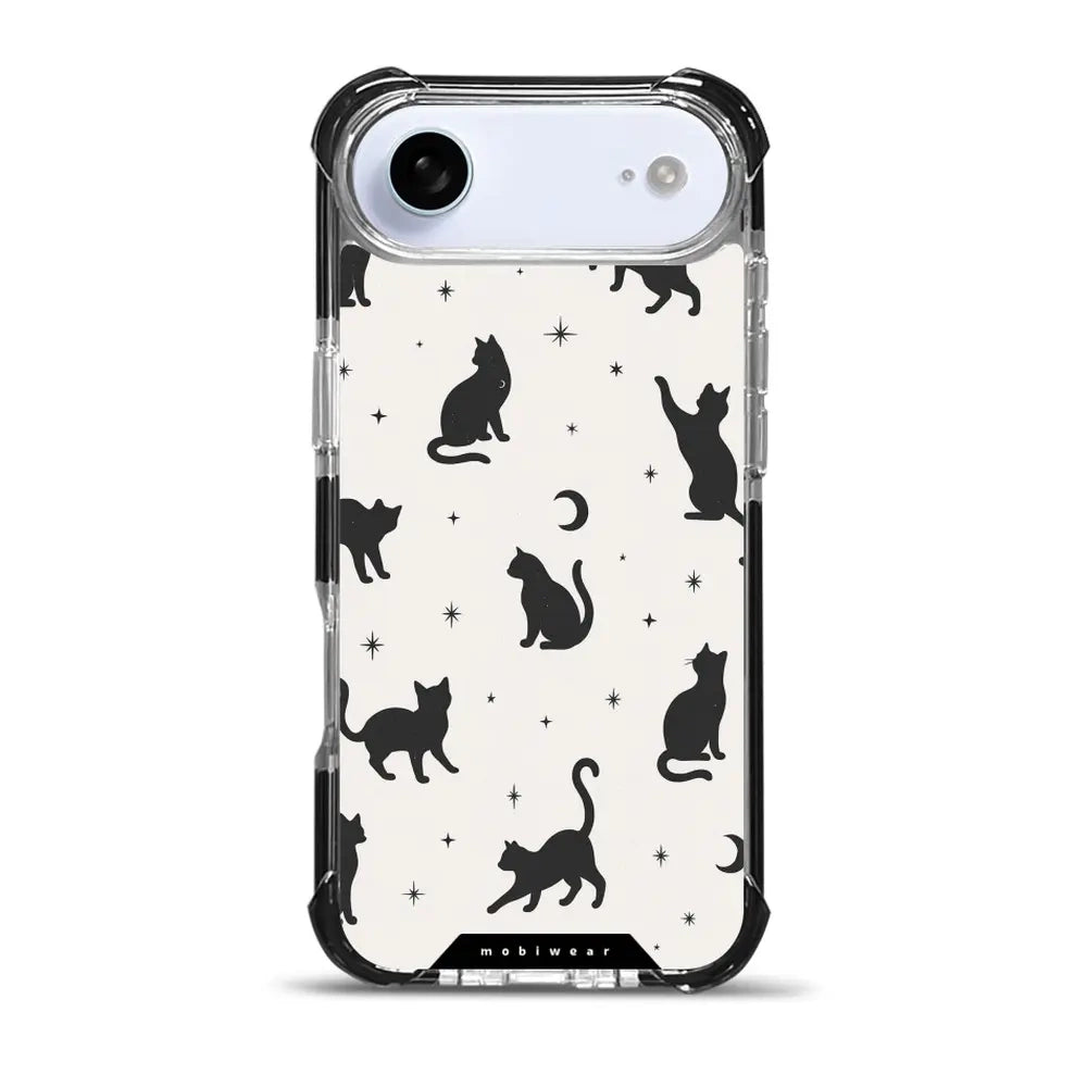 Handyhülle für iPhone Air mit MagSafe, Mobiwear Elite Bumper, Katzen-Nacht