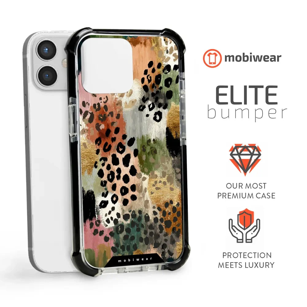 Handyhülle für iPhone 12 Mini mit MagSafe, Mobiwear Elite Bumper, Malerische Tupfen