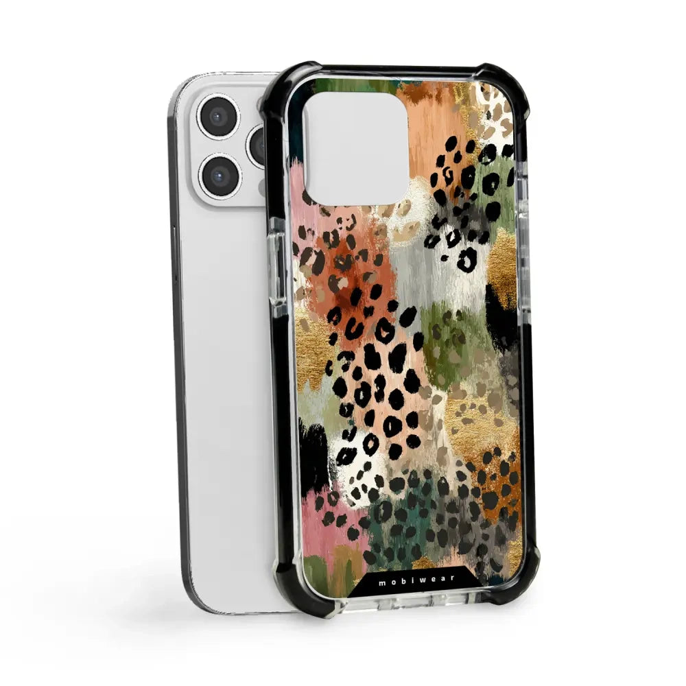 Handyhülle für iPhone 12 Pro Max mit MagSafe, Mobiwear Elite Bumper, Malerische Tupfen