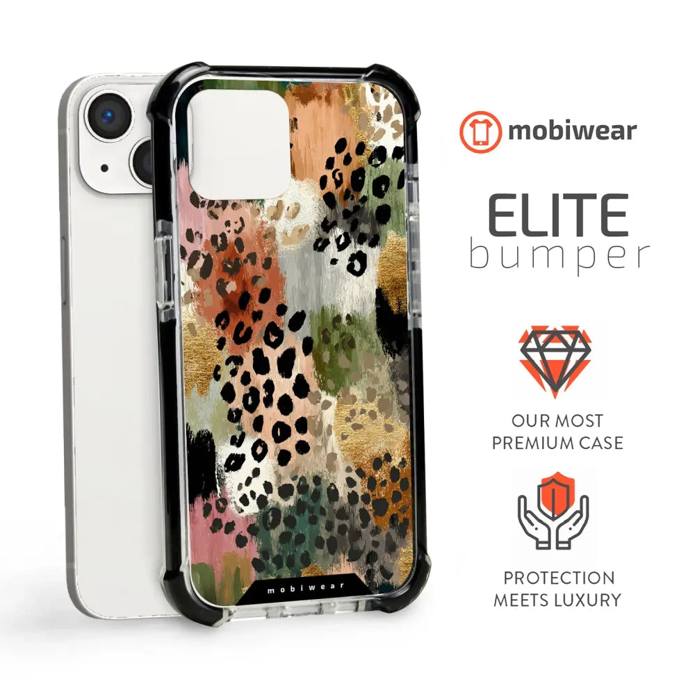 Handyhülle für iPhone 13 mit MagSafe, Mobiwear Elite Bumper, Malerische Tupfen