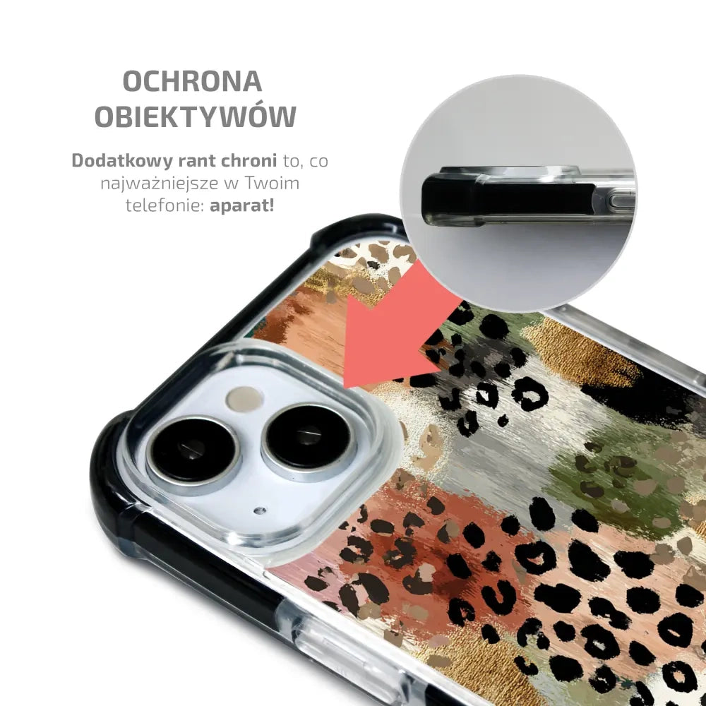 Handyhülle für iPhone 15 Pro mit MagSafe, Mobiwear Elite Bumper, Malerische Tupfen