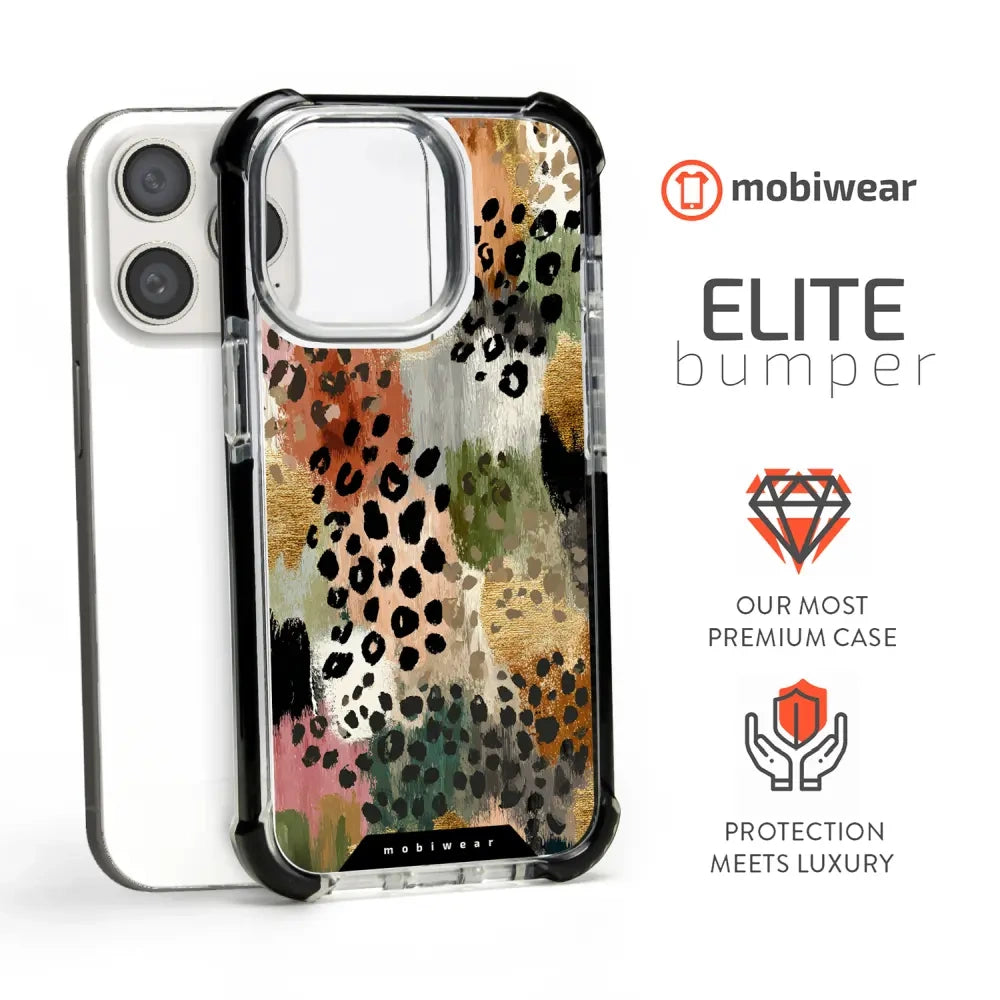 Handyhülle für iPhone 15 Pro mit MagSafe, Mobiwear Elite Bumper, Malerische Tupfen