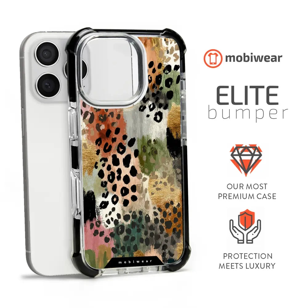 Handyhülle für iPhone 16 Pro mit MagSafe, Mobiwear Elite Bumper, Malerische Tupfen
