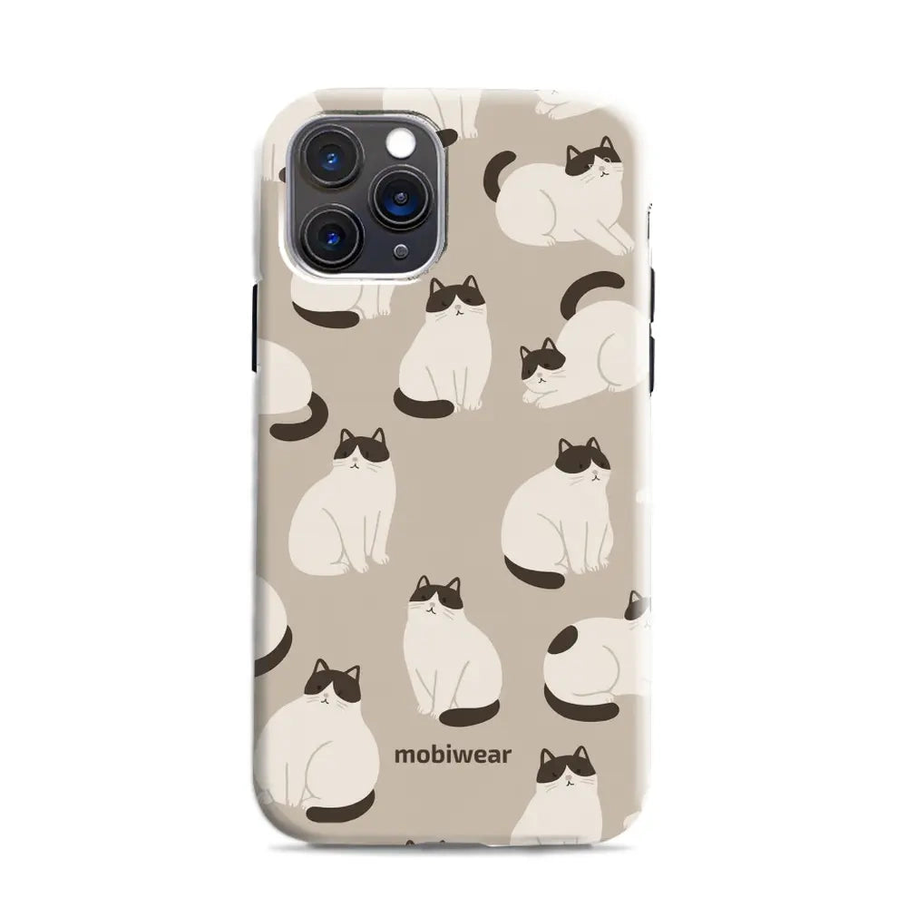 Handyhülle für iPhone 11 Pro, Mobiwear Elite Pro, Kaffe Miau