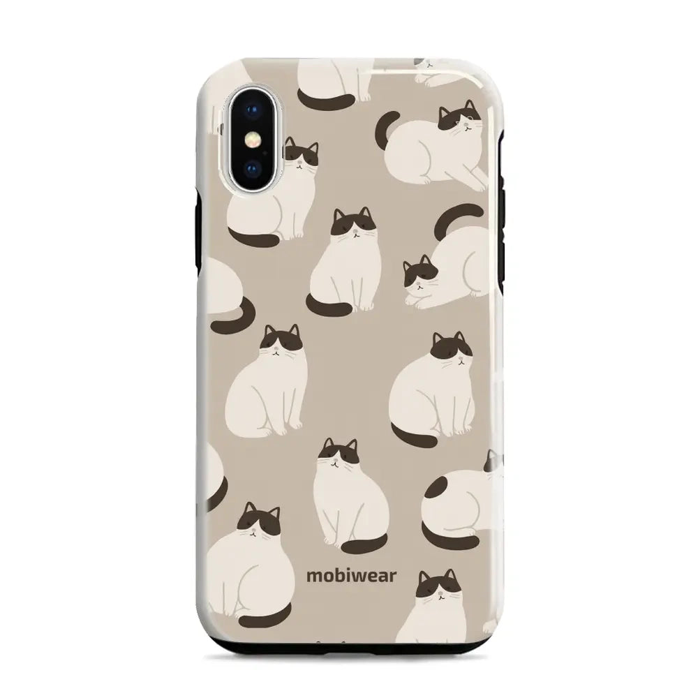 Handyhülle für iPhone Xr, Mobiwear Elite Pro, Kaffe Miau