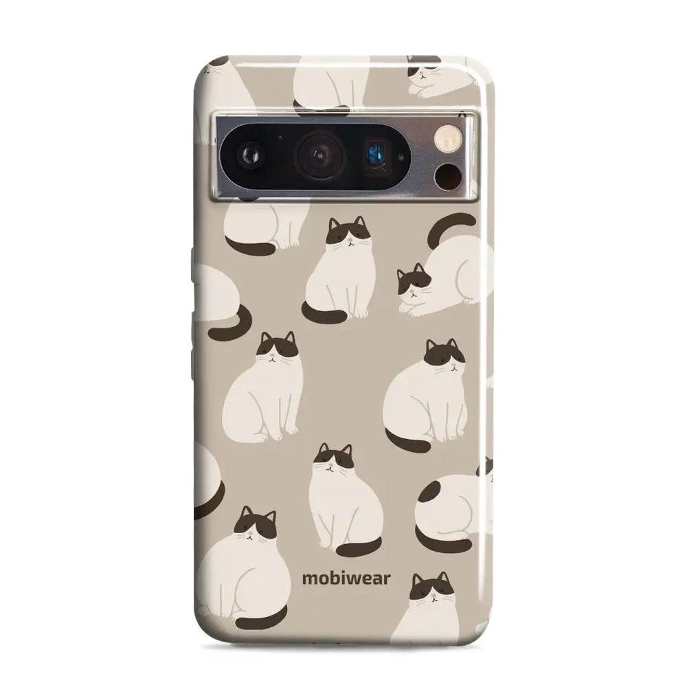 Handyhülle für Google Pixel 8 Pro, Mobiwear Elite Pro, Kaffe Miau