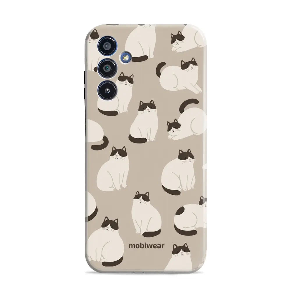 Handyhülle für Galaxy A15 5G, Mobiwear Elite Pro, Kaffe Miau